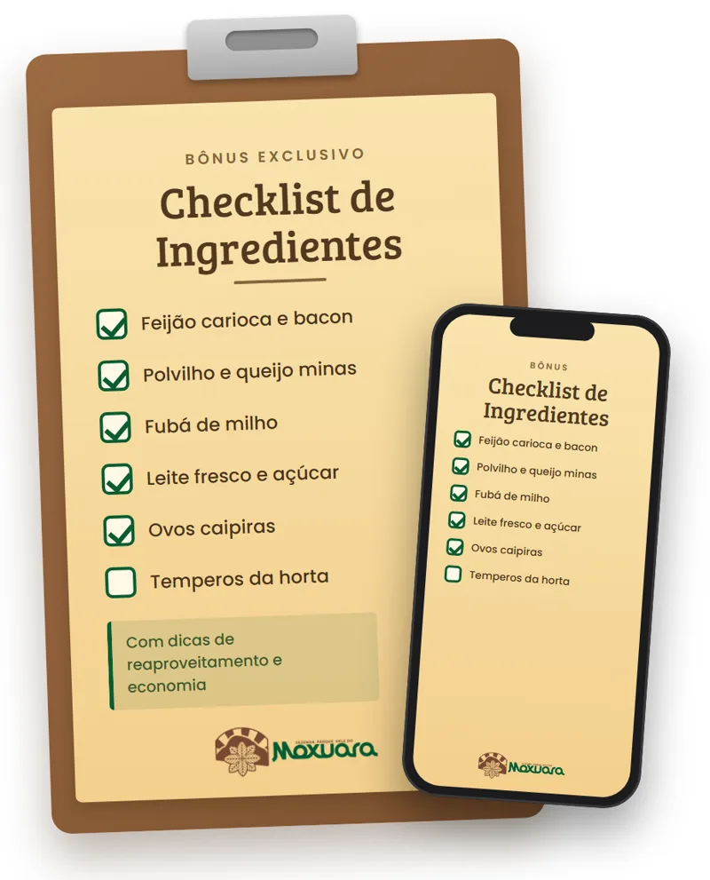 Bônus: checklist de ingredientes com dicas de reaproveitamento